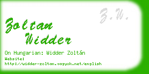 zoltan widder business card